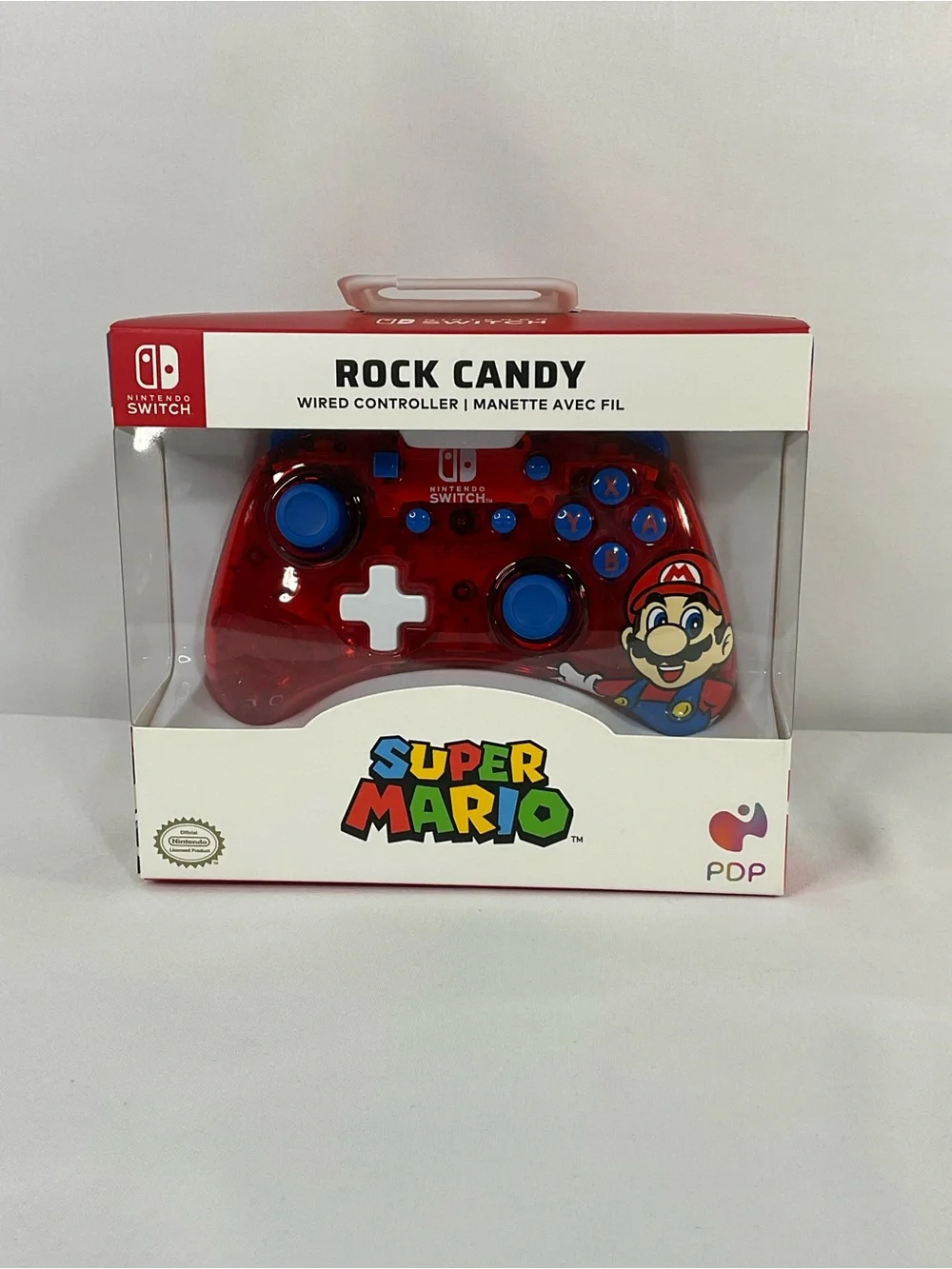 Rock & Candy Super Mario Wired Controller - Red with Blue Buttons